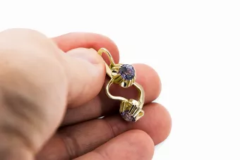  Alexandrit 14k žlté zlato Vintage vec027y